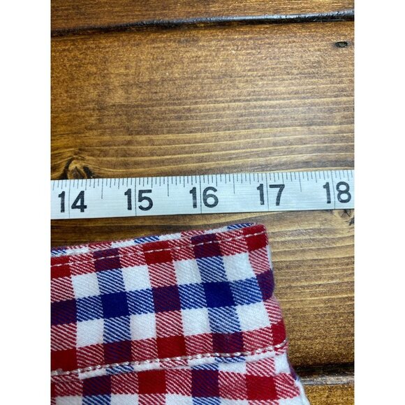 Levi's 504 shorts men's size 34 red white blue gingham flat front chino - Picture 3 of 8